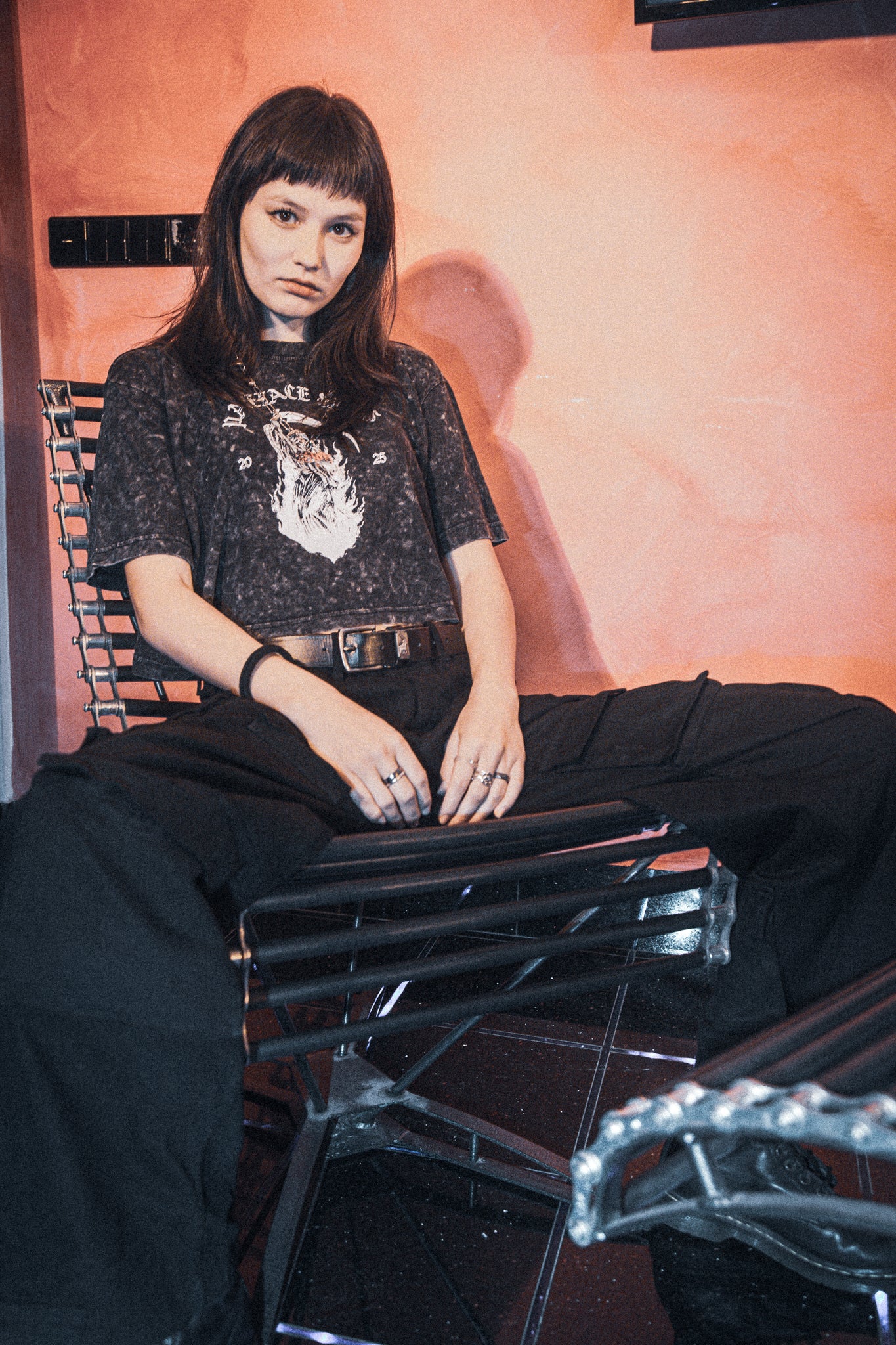 "Let Me Sleep" Crop Top Reaper Washed Out *Pre-Order