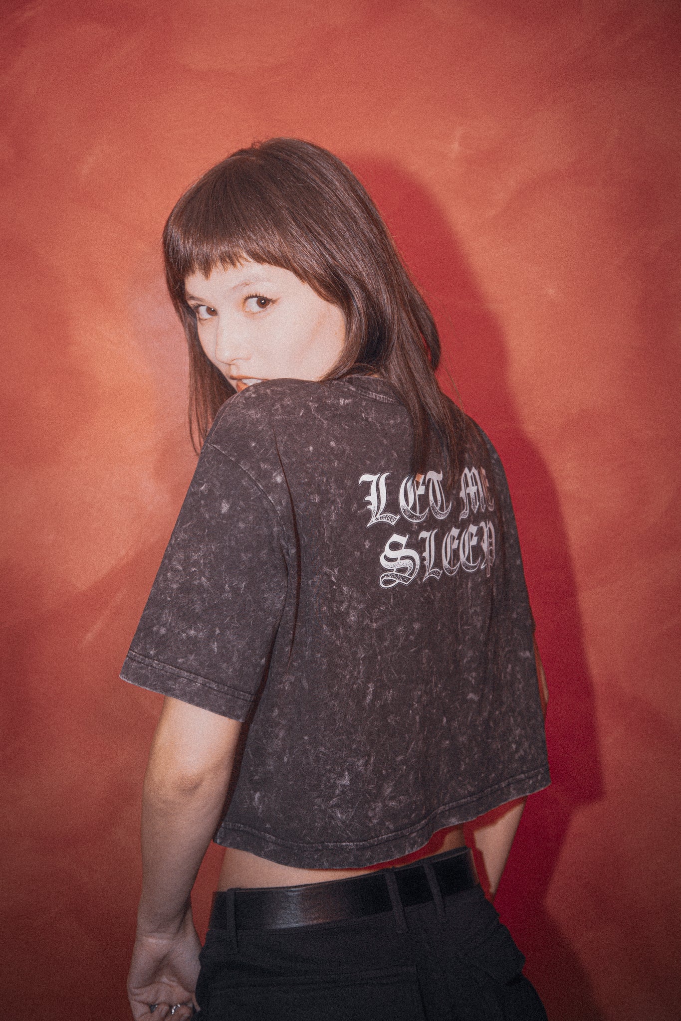 "Let Me Sleep" Crop Top Reaper Washed Out *Pre-Order