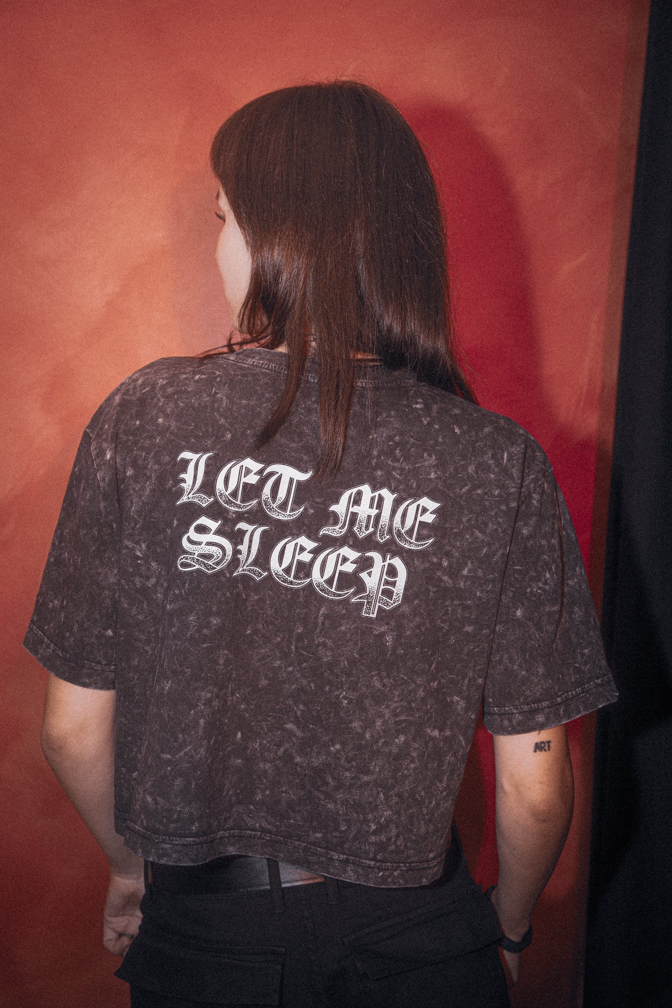 "Let Me Sleep" Crop Top Reaper Washed Out *Pre-Order