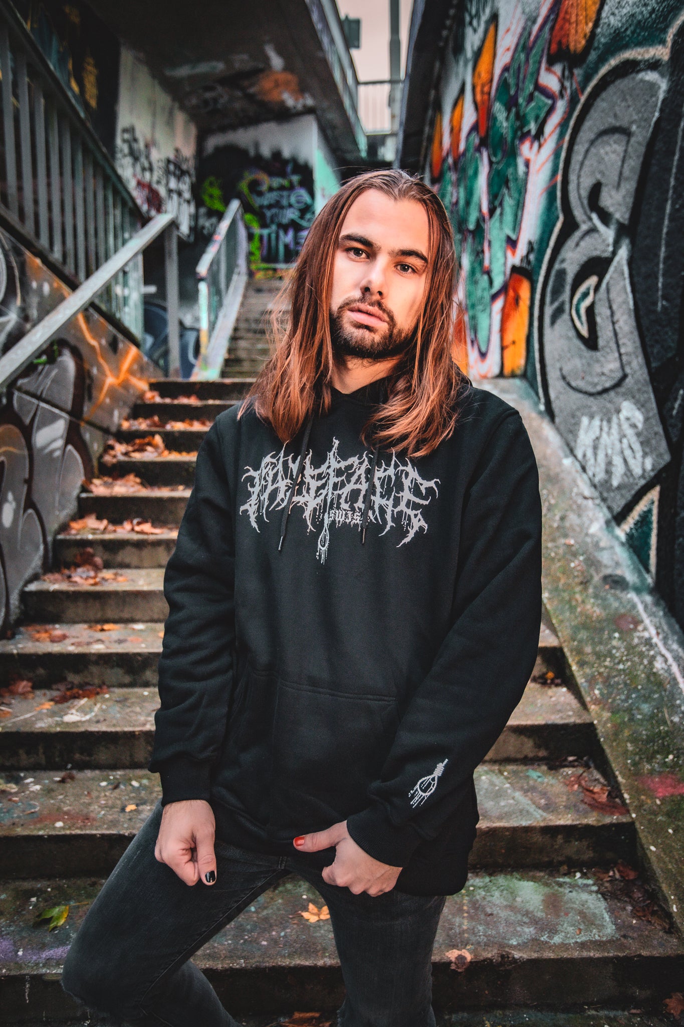Paleface Swiss Discharged Black Premium Hoodie