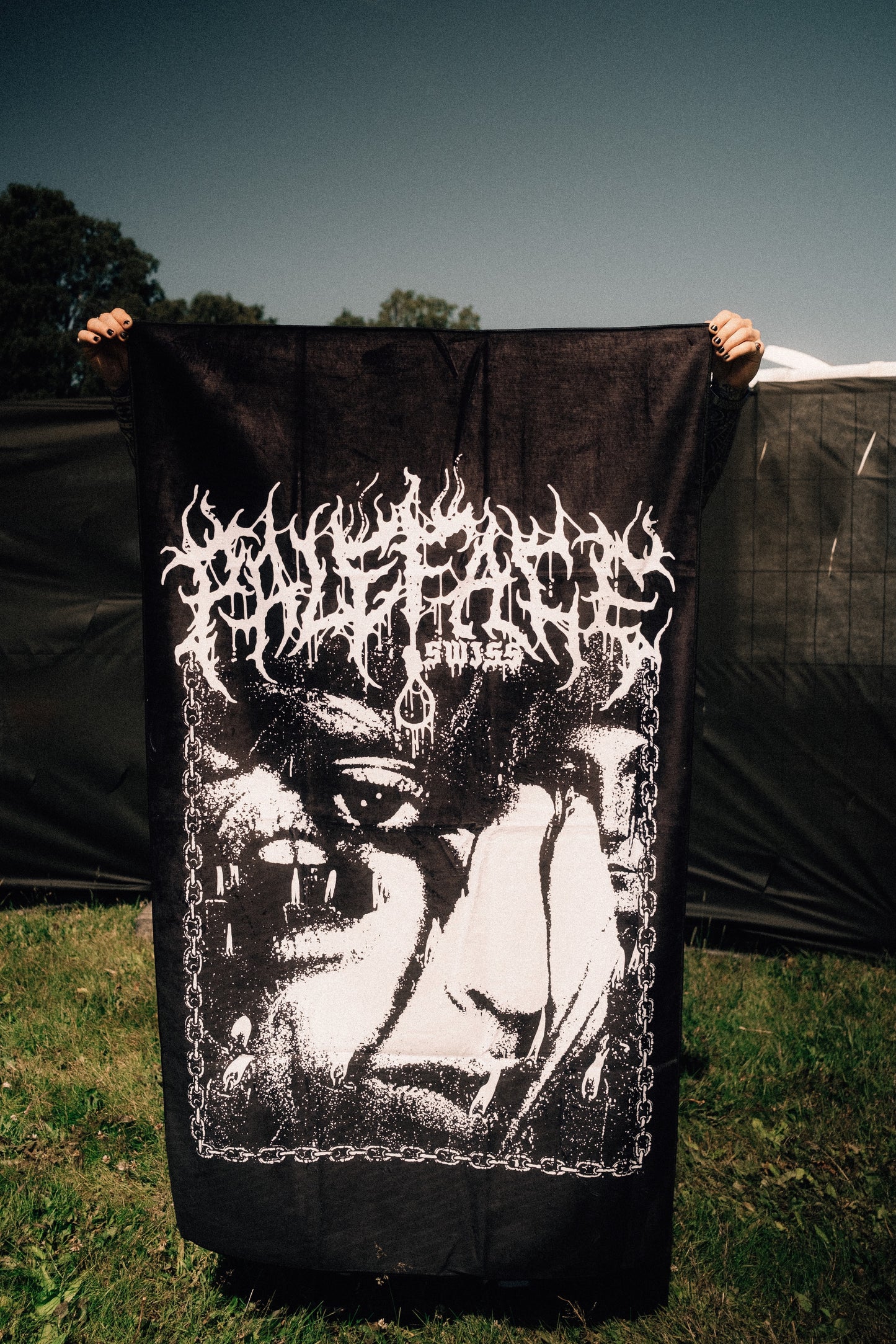 "Chained Face" - Beach Towel